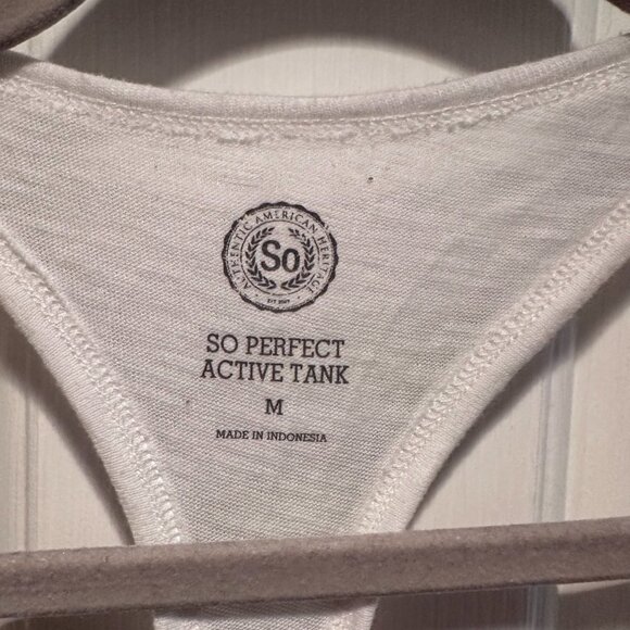 Authentic American Heritage So Perfect Active Wear White Tank Top Women's Size M - Picture 3 of 3